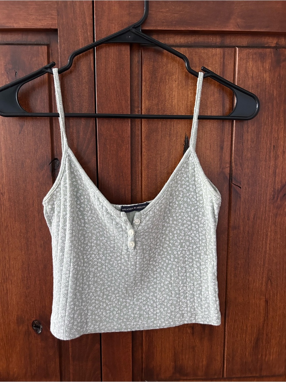 Brandy Melville Light Green Daisy Henley Cami